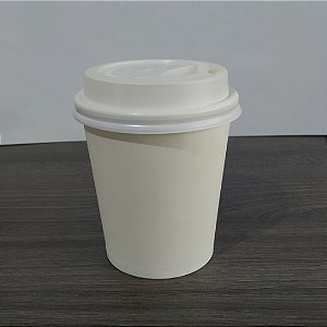 Copo Papel 210ml C/ Tampa Bico P/ Café Capuccino Chá 50 Un