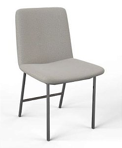 Cadeira Alamanda Fixa. Estrutura em Aço Carbono Pintado Epoxi, Assento e Encosto em Tecido.