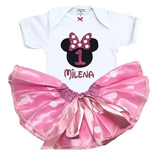 body e saia de tule 1 ano