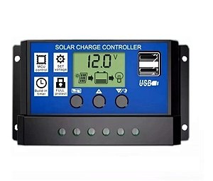 Controlador Solar Carga Pwm Lcd 30a Usb Regulador Automático