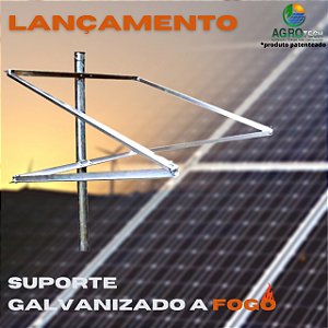 Suporte Galvanizado  Para Painel Solar Fotovoltaico Poste 60 W Resun