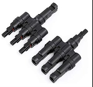 CONECTOR MACHO E FÊMEA MC4 Y 3 VIAS