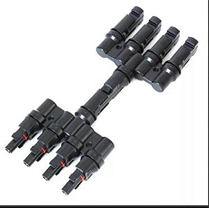 CONECTOR MACHO E FÊMEA MC4 Y 4 VIAS