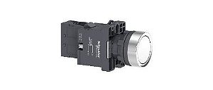 Botão 22MM Plástico Iluminado Led 220 VCA Branco 1NA