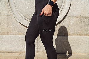 Legging Versalhes Bolsos Preta