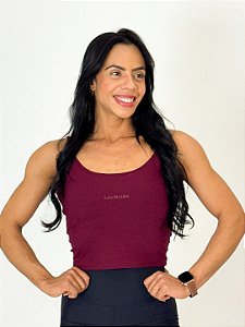 Cropped Canelado alcinha Cherry