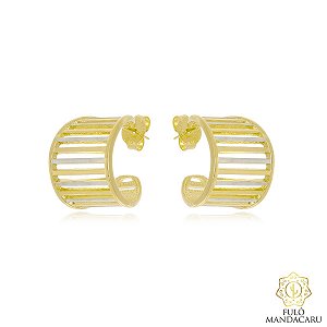 Brinco Argola Vazada Bicolor