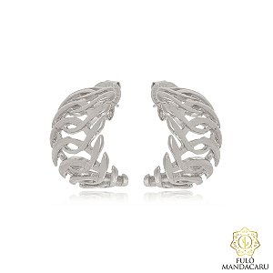 Brinco Argola Folhagem Vazada