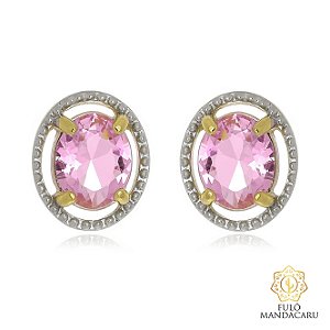 Brincos com cristais, gotas ovais e zircônias