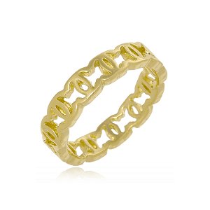 Anel DNA com Design Torcido – Banhado em Ouro 18K | Fulô Mandacaru