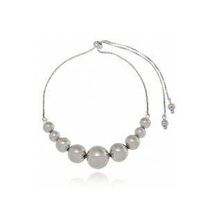 Pulseira com 10 bolinhas e com corrente ajustável