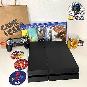 Playstation 4 FAT 1TB + Uncharted 4 - Game com Café.com