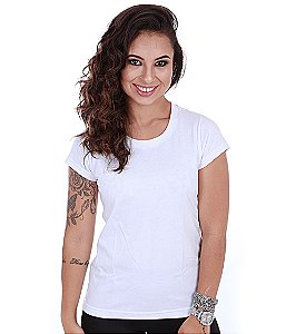 Camiseta Básica Branca Baby Look Feminina Lisa