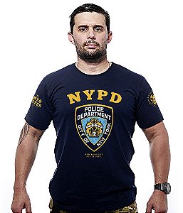 Camiseta Police NYPD Estampa Frente e Costas