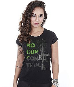 Camiseta Baby Look Feminina Squad T6 Magnata No Gun Control