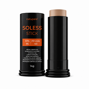 Protetor Solar Facial Stick com Cor FPS 95 Bege Médio Natupele 14g Resistente à Água UVA UVB