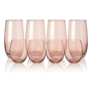 Kit 8 Copos De Vidro Apricot Damasco Suco Água Drink Damasco