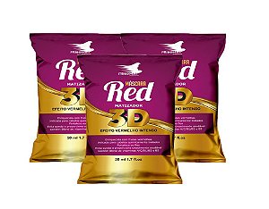 Matizador Red 3D Alise Hair Vermelho intenso - Kit 3 Sachês 50ml