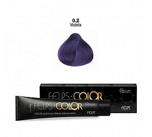 Coloração em Creme Permanente Violeta 0.2 Felps Color Professional 60g