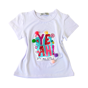 Blusinha T-shirt Infantil Branca