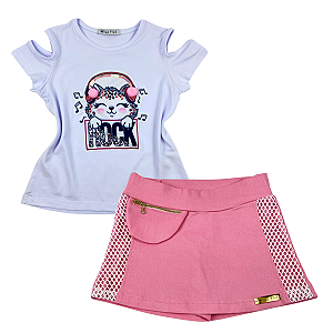 Conjunto Infantil Juvenil Menina Gatinha