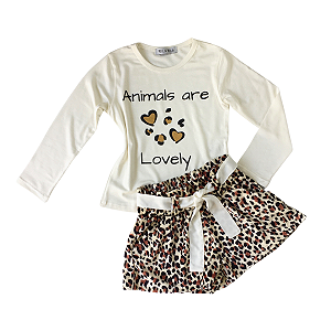 Conjunto Infantil Short Oncinha