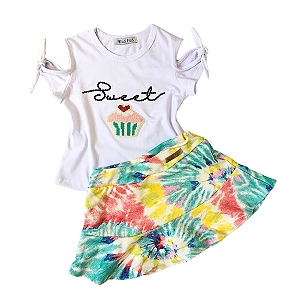 Conjunto Infantil Saia Sweet