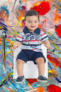 Conj. Camisa Polo e Bermuda Alenice Naval