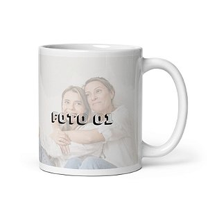 Caneca Branca Personalizada com Fotos - 325ml