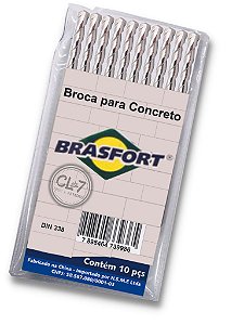 Brocas para Concreto 6mm Com 10 Pçs - Brasfort