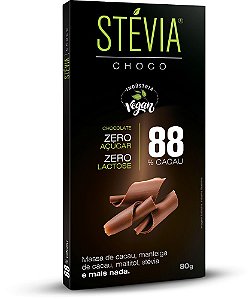 STÉVIA CHOCO 88% cacau - tablete  80g