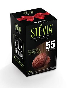 Ovo de Páscoa StéviaChoco - 160g - 55% cacau - (Adoçado com Stévia)
