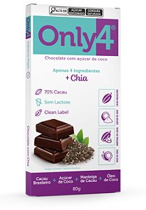 ONLY4 CHIA 70% cacau - tablete 80g