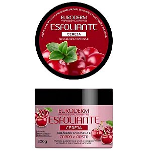 Creme Esfoliante de Cereja Para Corpo E Rosto Hidrata Maciez Euroderm 300g