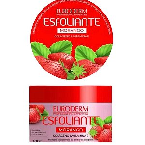 Creme Esfoliante de Morango Para Rosto e Corpo Hidrata Euroderm 300g
