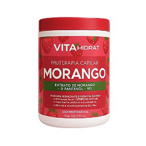 Creme Para Cabelos Secos e Rebeldes 2 em 1 Morango Vita Hidrat 1kg