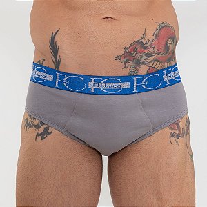 Cueca Slip Max Compress Cinza/Azul