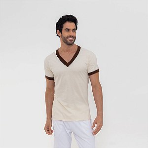 Camiseta Gola Retilínea Caju