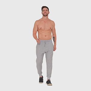 Calça Moletom Jogger c/ Bolso Traseiro Cinza