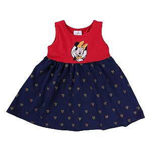 Vestido Cavado Minnie Com Detalhes Brilhantes