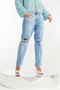 CALÇA BOYFRIEND JEANS CLARA DESTRYED ALL IS LOVE