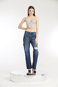 TOP CORAÇÃO TWEED OFF WHITE ALL IS LOVE
