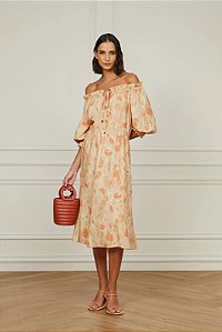VESTIDO OMBRO A OMBRO FLUIDO ONÇA ANIMALE