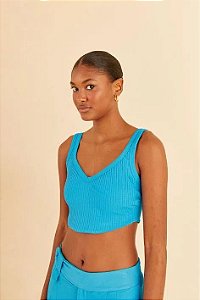 TOP CORSELET RIBANA FARM AZUL BERTIOGA