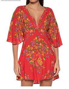 VESTIDO CURTO VITAMINA DE VERÃO VERMELHO FARM