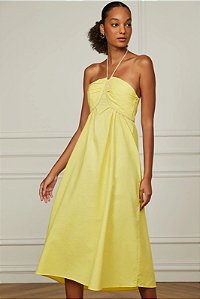 VESTIDO DECOTE VIVO AMARELO AURORA ANIMALE-