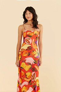 VESTIDO MIDI VENTO DE FRUTA VERMELHO FARM