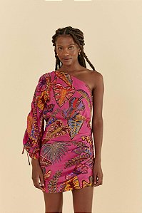 VESTIDO CURTO FOLHAGEM COOL ROSA GANDAIA FARM