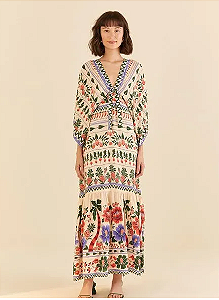 VESTIDO LONGO DEDO DE MOÇA BRANCO MAGIA FARM