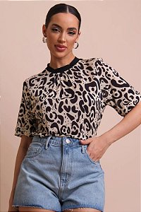 T-SHIRT ONÇA LIDO PRETA- ANIMALE